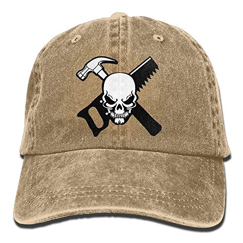 zsxaaasdf Carpintero Calavera Trabajador de la construcción Camionero Conductor Sombrero Unisex Gorras de béisbol Ajustables