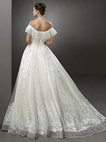 ztmyqp Vestido de Novia Vestido de Cola de Pez Palabra de Sueño Simple Hombro Satén Pequeño Vestido de Novia de Cola Mujer de Cola Larga Vestido de Novia de Novia Prom/Blanco/MBlanco, l