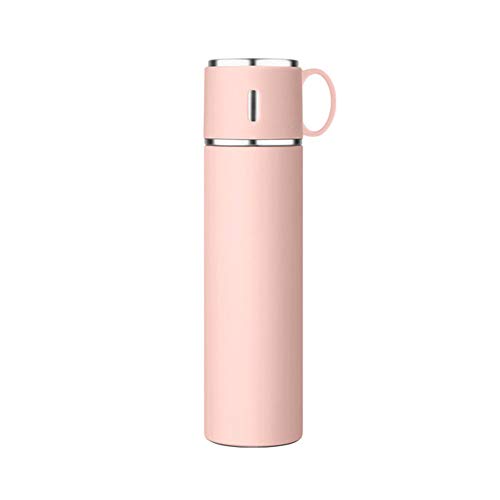 Ztong Taza De Termo 420Ml / 580Ml Taza De Vacío De Acero Inoxidable Frascos De Termo Deportivos Y Al Aire Libre Botella De Agua Lady Thermos con Tapa Doble,Rosado,420ml