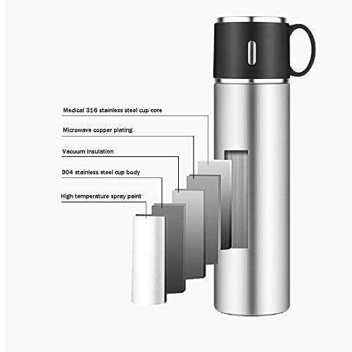 Ztong Taza De Termo 420Ml / 580Ml Taza De Vacío De Acero Inoxidable Frascos De Termo Deportivos Y Al Aire Libre Botella De Agua Lady Thermos con Tapa Doble,Rosado,420ml