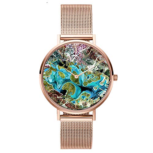 ZUEN 3 UNIDS Reloj Y Brazalete, Juegos De Relojes para Mujer Conjunto De Regalo De Joyería Relojes De Pulsera De Cuarzo con Collar Reloj Casual Analógico Damas Encanto Moda Bling Bling,A