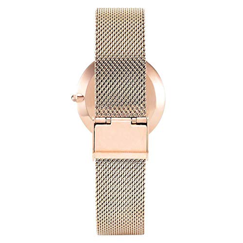 ZUEN 3 UNIDS Reloj Y Brazalete, Juegos De Relojes para Mujer Conjunto De Regalo De Joyería Relojes De Pulsera De Cuarzo con Collar Reloj Casual Analógico Damas Encanto Moda Bling Bling,A