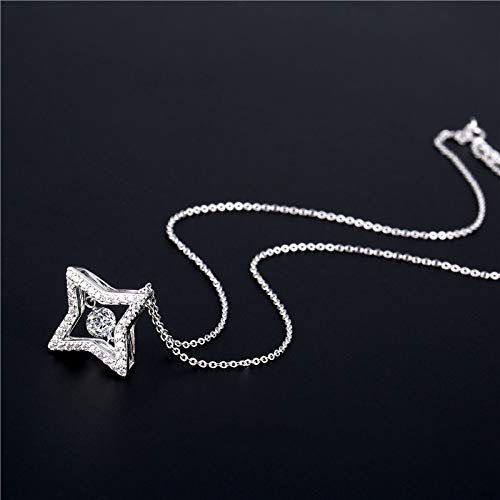 ZWP Cadena De Acero Inoxidable Estrella De Cuatro Puntas Colgante Collar Corto Mujer