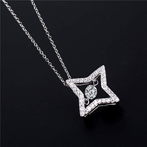 ZWP Cadena De Acero Inoxidable Estrella De Cuatro Puntas Colgante Collar Corto Mujer