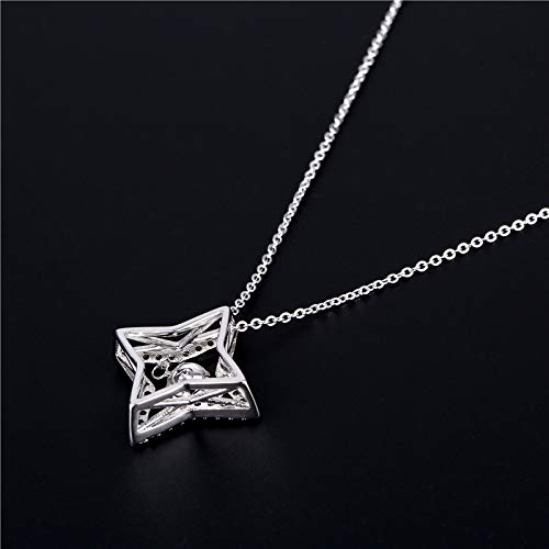 ZWP Cadena De Acero Inoxidable Estrella De Cuatro Puntas Colgante Collar Corto Mujer