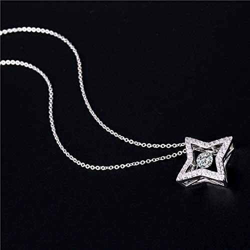 ZWP Cadena De Acero Inoxidable Estrella De Cuatro Puntas Colgante Collar Corto Mujer