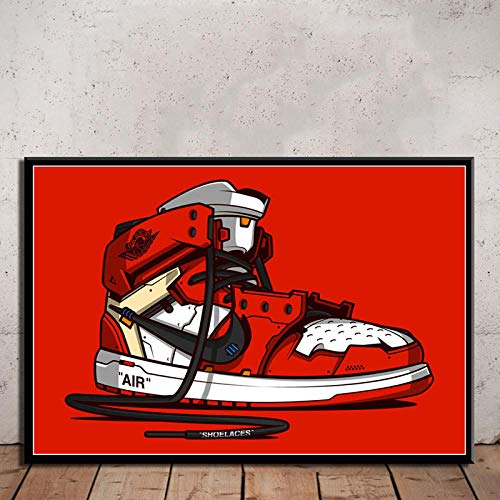 zxkx Zapatilla de Deporte Michael Jordan Zapatos Moda AJ History Air MAX Artwall Poster 60x80cm Sin Marco LXR4020-03