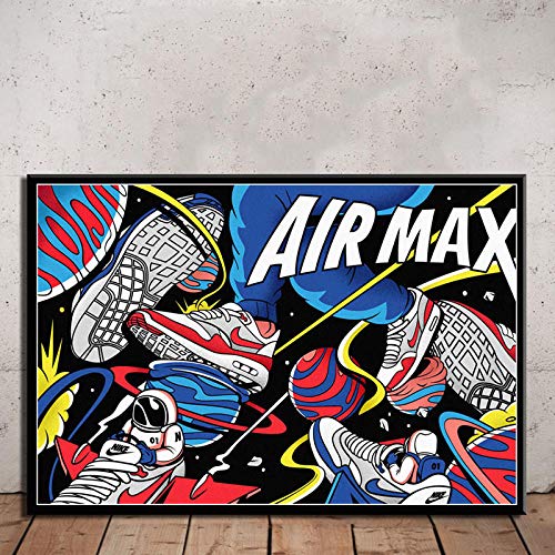 zxkx Zapatilla de Deporte Michael Jordan Zapatos Moda AJ History Air MAX Artwall Poster 60x80cm Sin Marco LXR4020-03