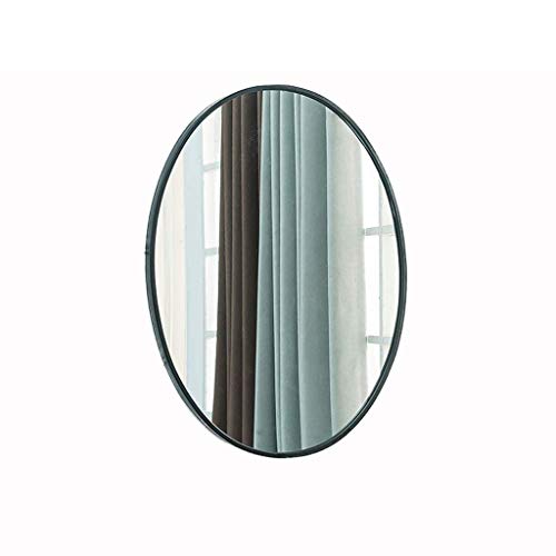 ZXRJZ Espejo de vanidad con Marco de Hierro nórdico Espejo cosmético Americano de Alta definición Negro de Alta definición montado en la Pared (Color: Negro, Tamaño: 40X60cm)