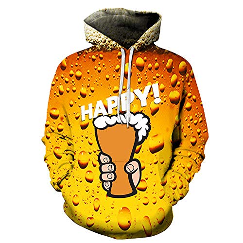 zysymx Bubble Bubble Beer Hoodie Sudadera con Capucha Impresa en 3D edición Casual otoño Moda Sudadera con Capucha Casual s 6XL