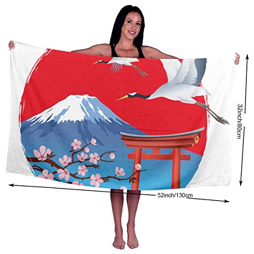 ZYWL Hogar baño Toalla de baño Toalla Toalla de Playa Manta Microfiber Soft Large Shower Bath Towels Beach Towels Bath Washcloths Bathroom Towels-Sakura De Japón, para Niñas, para Hombr