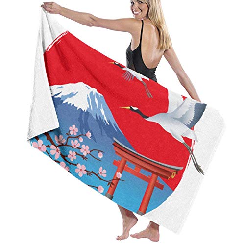 ZYWL Hogar baño Toalla de baño Toalla Toalla de Playa Manta Microfiber Soft Large Shower Bath Towels Beach Towels Bath Washcloths Bathroom Towels-Sakura De Japón, para Niñas, para Hombr