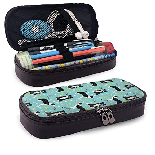 ZYWL Oficina y papelería Bolígrafos, lápices y útiles de escritura Estuches Boho Style Horse Opium Leather Pencil Case with Zipper,8 X 3.5 X 1.5 Inch Microfiber PU Leather Stationery Art Supplies Coll