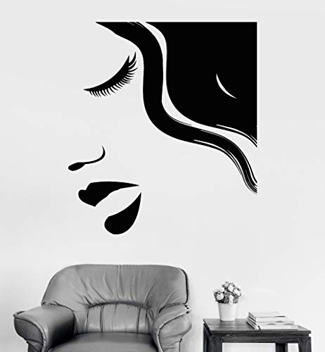 zzlfn3lv Chica de Moda Maquillaje de Vinilo Pegatinas de Pared Belleza Peluquería Pegatinas Papel Tapiz Novedades Nuevo Tatuaje de Pared Mural 56 * 67 cm