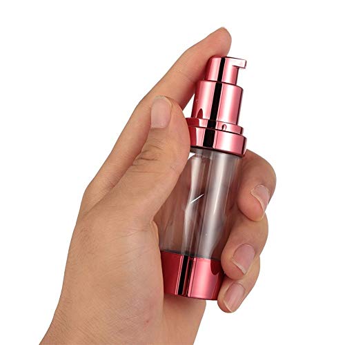 ZZYUBB Botella 1PC Recargable Cosmético del Recorrido De Embalaje Bomba Sin Aire Vacía Botella Emulsión Botellas De Plástico De Presión De Vacío con La Loción P (Color : Red, Specifications : 15ml)