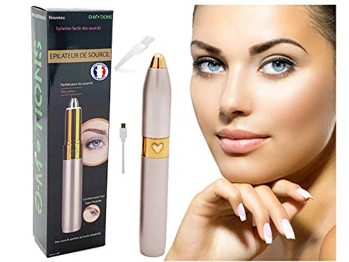 -MOTIONS - Depiladora de cejas eléctrica indolora para mujeres y hombres, herramienta de afeitadora para plumón facial, cejas, pelo labial, brazo con LED