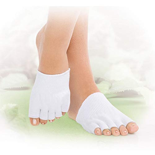 1 par de calcetines de gel hidratantes para aliviar el dolor de pies y pies de piel agrietada, cómodos protectores de spa para pies, protección de recuperación abierta, separador de compresión, suave