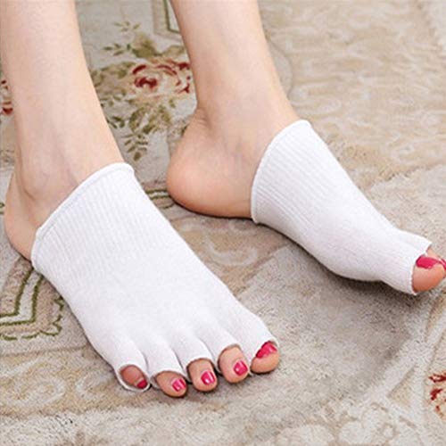 1 par de calcetines de gel hidratantes para aliviar el dolor de pies y pies de piel agrietada, cómodos protectores de spa para pies, protección de recuperación abierta, separador de compresión, suave