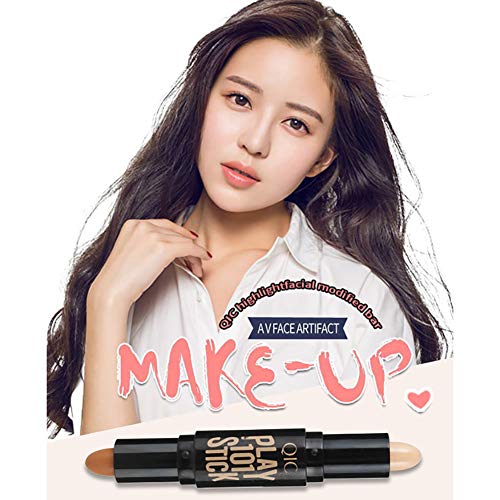 1 PC Base de contorno de doble cara Contorno de ojos Fundación Palos de contorno Manchas Círculo oscuro manchas Cubierta Corrector en lápiz Cosmético para efecto de maquillaje 3D(2)