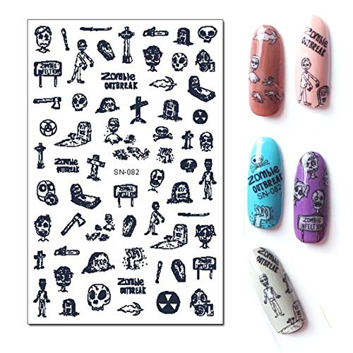 10 hojas Halloween Pegatinas Uñas, Mwoot más de 600 Pcs Pegatinas de autoadhesivas, Fluorescent 3D Nail Art Stickers - pumpkins,bats,ghosts,skulls,witches Calcomanías Arte de Uñas Pegatinas Tatuaje