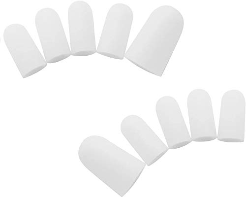 10 unidades de capuchones para dedos del pie de gel de Homgaty, suaves protectores para evitar ampollas y callos, alivio del dolor