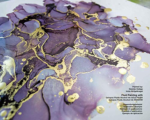 100 ml Fluids Alcohol Ink GOLD RUSH, Tinta al alcohol para Fluid Art y Resin Art, oro metálico