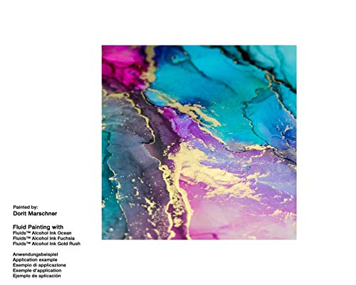 100 ml Fluids Alcohol Ink GOLD RUSH, Tinta al alcohol para Fluid Art y Resin Art, oro metálico