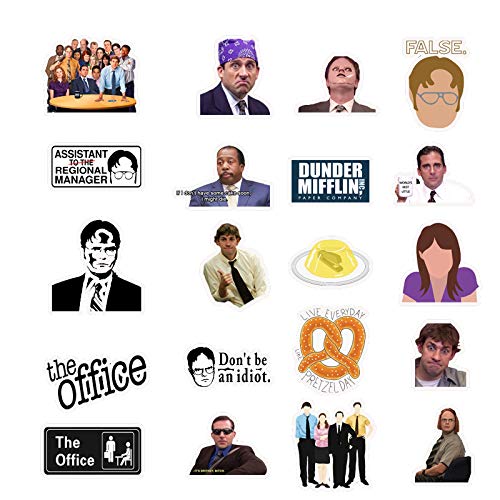 100 PC The Office Stickers, Vinilos Impermeables con Michael, Dwight, Jim, etc, Divertidos Stickers para computadoras portátiles, computadoras, frascos hidráulicos, Botellas de Agua