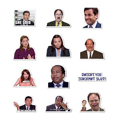 100 PC The Office Stickers, Vinilos Impermeables con Michael, Dwight, Jim, etc, Divertidos Stickers para computadoras portátiles, computadoras, frascos hidráulicos, Botellas de Agua