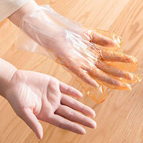 100 PCS Guantes desechables, guantes de vinilo engrosados desechables, guantes de plástico universales transparentes para la limpieza de la cocina, alimentos