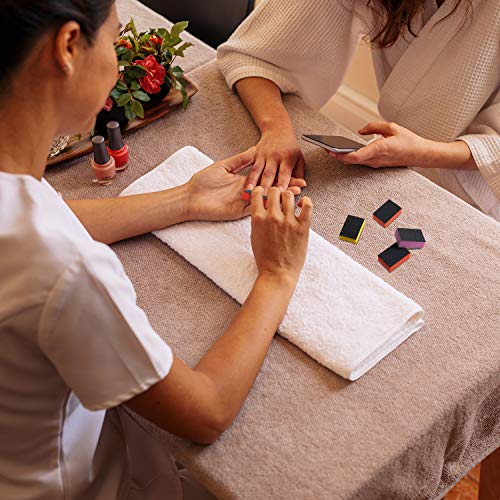100 Piezas Bloques de Pulido de Uñas Desechables Mini Lima de Lijado de Uñas de Grano Negro Pulidor de Esponja para Pulir Uñas de Manos de Pies, 5 Colores