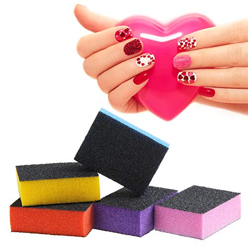 100 Piezas Bloques de Pulido de Uñas Desechables Mini Lima de Lijado de Uñas de Grano Negro Pulidor de Esponja para Pulir Uñas de Manos de Pies, 5 Colores