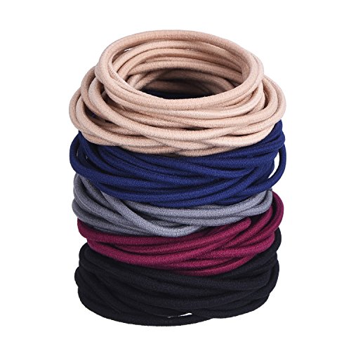 100 Piezas Elásticos de Pelo Gomas de Pelo Coleteros Bandas de Cabello (Multicolor)
