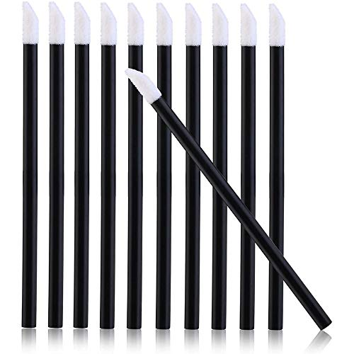 100 Piezas Pinceles Labios Desechables, Varitas Labios Desechables, Pinceles de Maquillaje, kits Herramientas Cosméticas de Belleza (50 Negros + 50 Blancos)