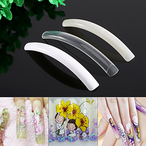 100 uñas postizas, extralargas, de cobertura media, diseño de salón de manicura, puntas de uñas, herramienta de decoración