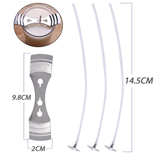 100 Unidades 150mm Mechas Naturales Enceradas de Velas de Algodón para Fabricación de Velas + 100 Adhesivos + 1 Soporte de Metal