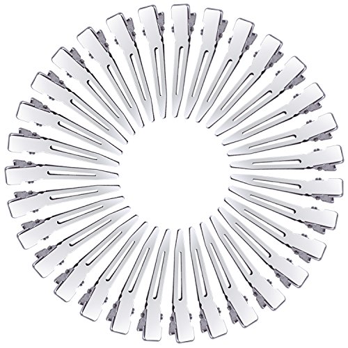 100pcs 4.5cm Pinza de Pelo de Cocodrilo Metal Alligator Clips de Pelo Horquillas Dientes Accesorio de DIY de Agarre de Pelo para Mujeres Chicas(Plateado)