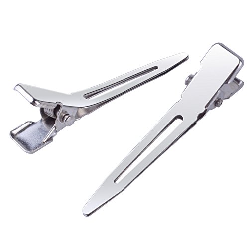 100pcs 4.5cm Pinza de Pelo de Cocodrilo Metal Alligator Clips de Pelo Horquillas Dientes Accesorio de DIY de Agarre de Pelo para Mujeres Chicas(Plateado)