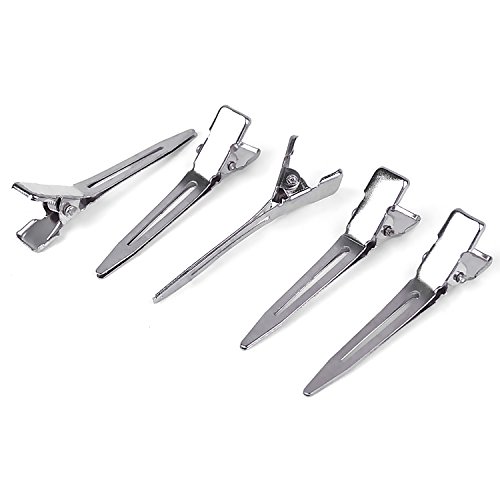 100pcs 4.5cm Pinza de Pelo de Cocodrilo Metal Alligator Clips de Pelo Horquillas Dientes Accesorio de DIY de Agarre de Pelo para Mujeres Chicas(Plateado)