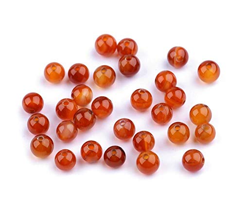 10pc Arnelian Mineral Natural/piedras preciosas Perlas de Cornalina Ø7 Mm
