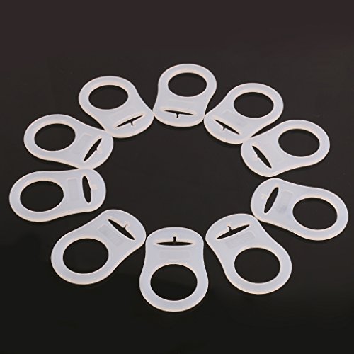 10pcs Anillo De MAM Botón De Silicona Titular Del Chupete Ficticia Adaptador De Pinza Blanca