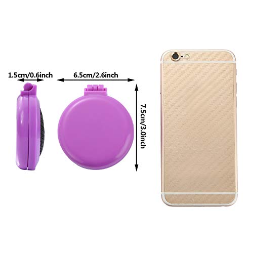 12 Cepillos de Pelo de Viaje Redonda con Espejo Cepillo de Pelo de Bolsillo Plegable con Espejo Maquillarse Peine de Pelo de Viaje para Idea de Regalo Uso Diario Mujeres y Niñas (Púrpura, Rosa Roja)