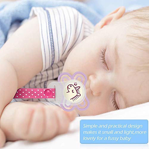 12 Chupetes de Clip Bebé con Anillo de Silicona Adaptador, Cadenas para Chupetes Chupetero Bebé Clips con Adorable Diseño, Unisex Dseño para Chicos y Chicas JAANY (6PC)