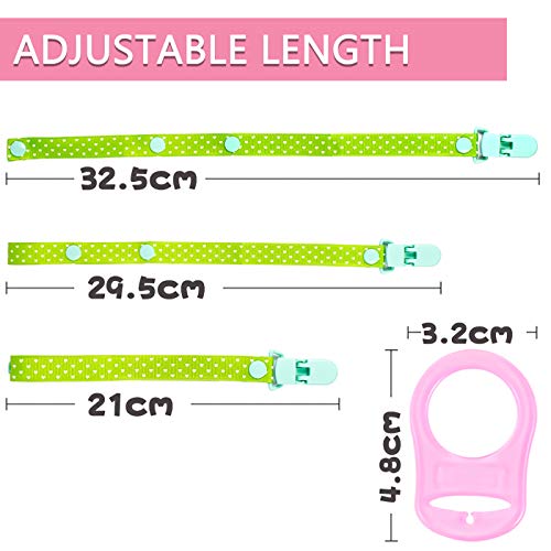 12 Chupetes de Clip Bebé con Anillo de Silicona Adaptador, Cadenas para Chupetes Chupetero Bebé Clips con Adorable Diseño, Unisex Dseño para Chicos y Chicas JAANY (6PC)