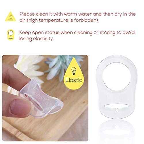 12 Chupetes de Clip Bebé con Anillo de Silicona Adaptador, Cadenas para Chupetes Chupetero Bebé Clips con Adorable Diseño, Unisex Dseño para Chicos y Chicas JAANY (6PC)