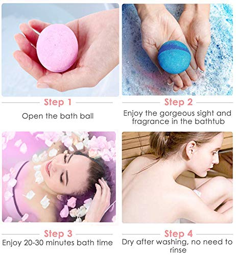 [12 Packs]GeekerChip Bombas de Baño,Bolas de Baño con Aceites Esenciales Efervescentes Flotantes de Spa para Hidratar la Piel Seca, Las Mejores Ideas de Regalo para Novias, Mujeres y Madres