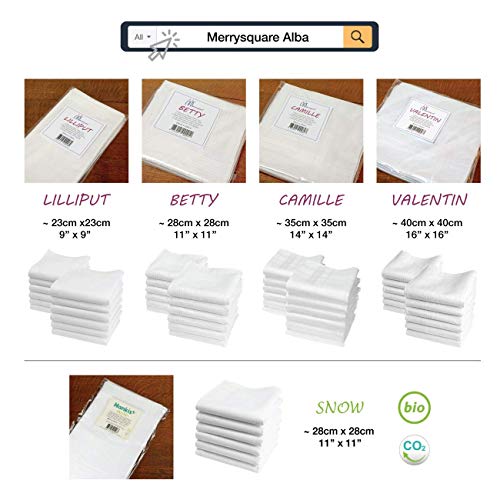 12 pañuelos blancos - Modelo"Betty" - 28 centimetros