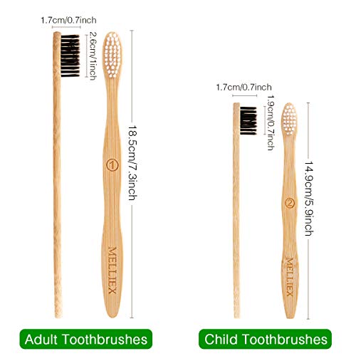 12 paquetes Cepillo de Dientes de Bambu, cepillo de dientes de madera Ecológicos Biodegradables con Cerdas Suaves para Adultos Niños