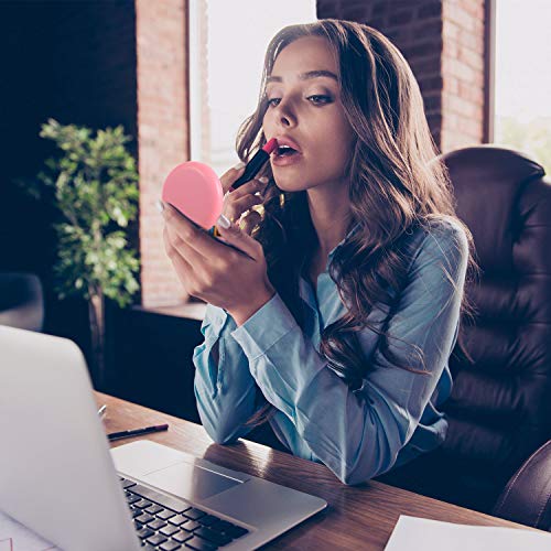 12 Piezas Cepillos de Pelo de Viaje Redonda con Espejo Cepillo de Pelo de Bolsillo Plegable con Espejo de Maquillarse Peine para Idea de Regalo de Bolso Uso Diario de Mujeres y Niñas (Negro, Rosa)