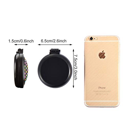 12 Piezas Cepillos de Pelo de Viaje Redonda con Espejo Cepillo de Pelo de Bolsillo Plegable con Espejo de Maquillarse Peine para Idea de Regalo de Bolso Uso Diario de Mujeres y Niñas (Negro, Rosa)